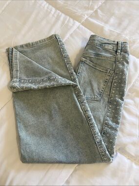 Bagatelle Embroidered Wide Leg Jeans